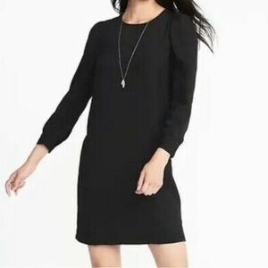 NWT Old Navy Black Long Sleeve Shift Dress Puff sleeve women’s large chiffon
